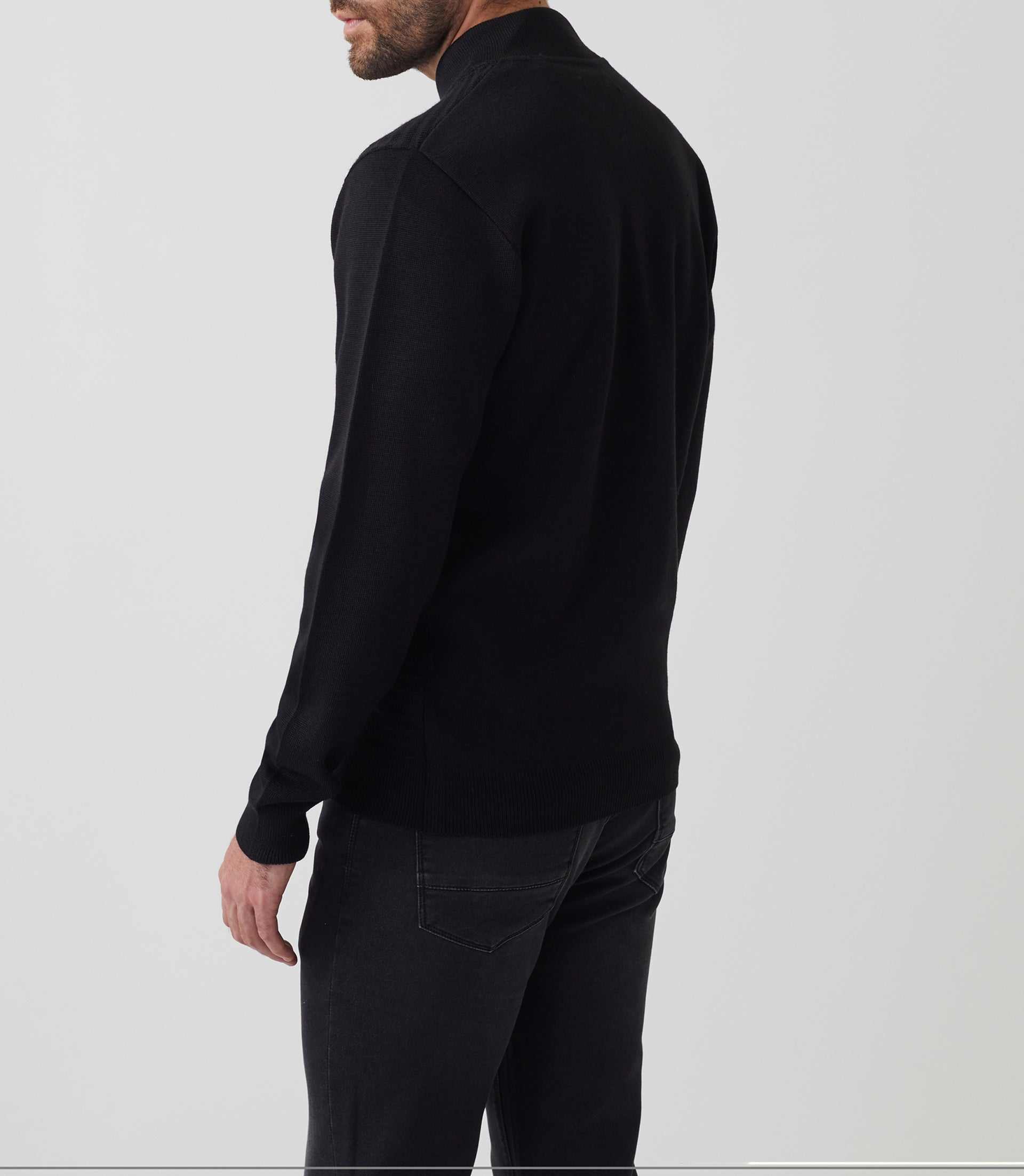 Gilet zippé col teddy laine noir "Sesto" - IZAC