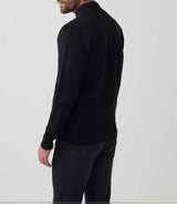 Gilet zippé col teddy laine noir "Sesto" - IZAC