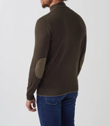 Pull col zippé coton - cachemire kaki "Simon" - IZAC