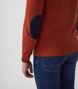 Pull col zippé coton - cachemire orange "Simon" - IZAC