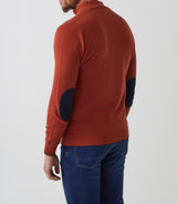 Pull col zippé coton - cachemire orange "Simon" - IZAC