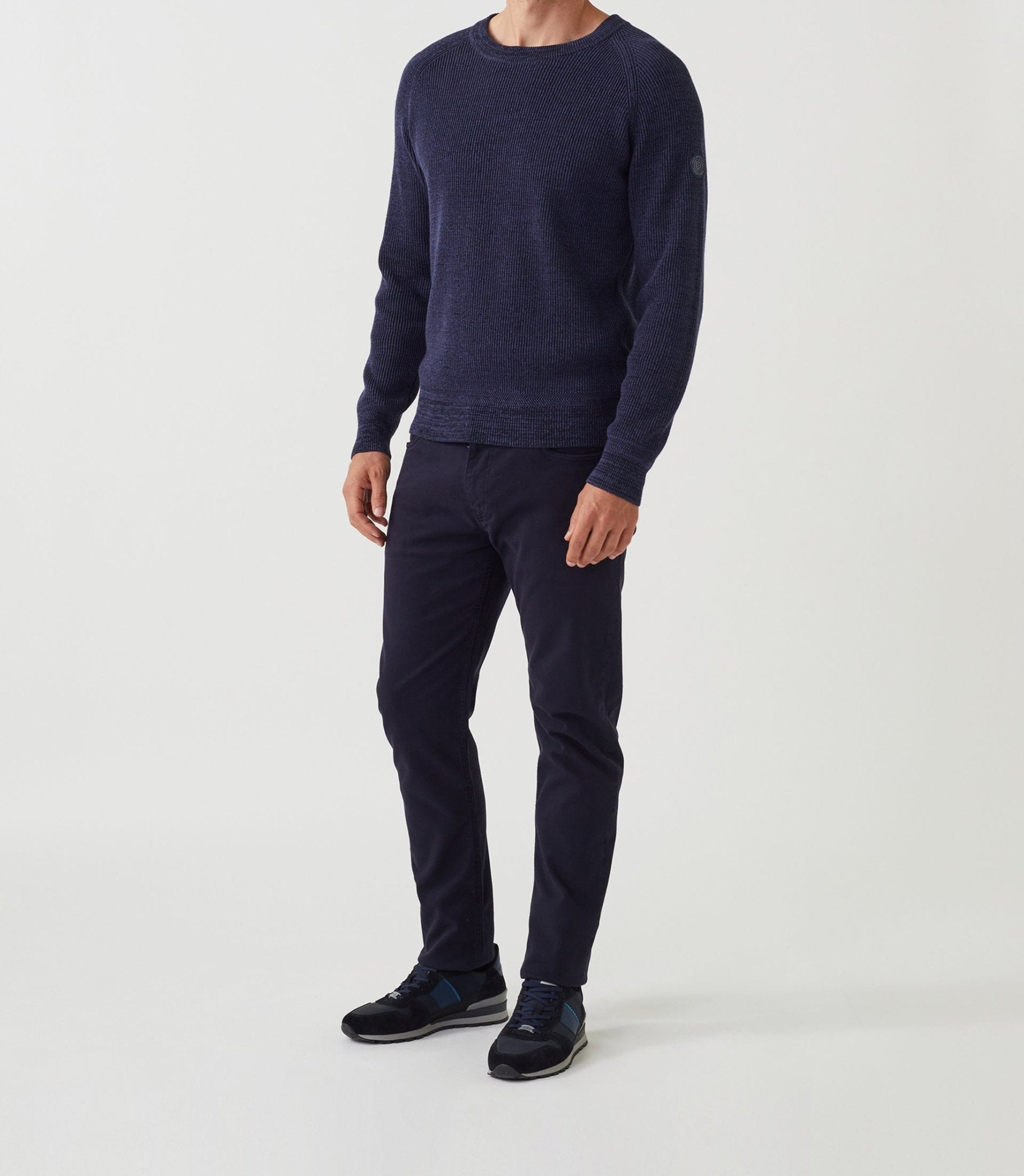 Pull col rond marine "Siricio" - IZAC