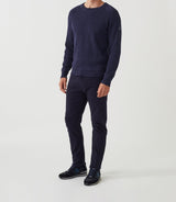 Pull col rond marine "Siricio" - IZAC