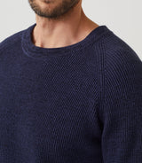 Pull col rond marine "Siricio" - IZAC