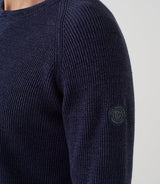 Pull col rond marine "Siricio" - IZAC