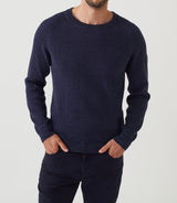 Pull col rond marine "Siricio" - IZAC