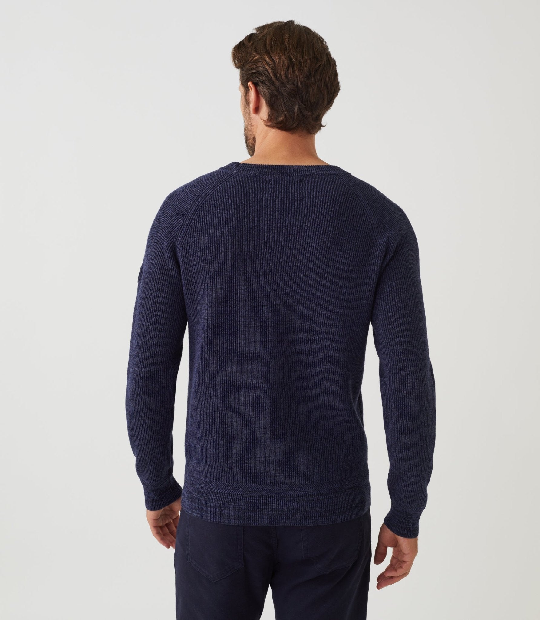 Pull col rond marine "Siricio" - IZAC