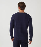 Pull col rond marine "Siricio" - IZAC
