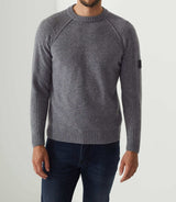Pull col rond gris "Sofian" - IZAC