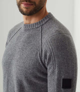 Pull col rond gris "Sofian" - IZAC