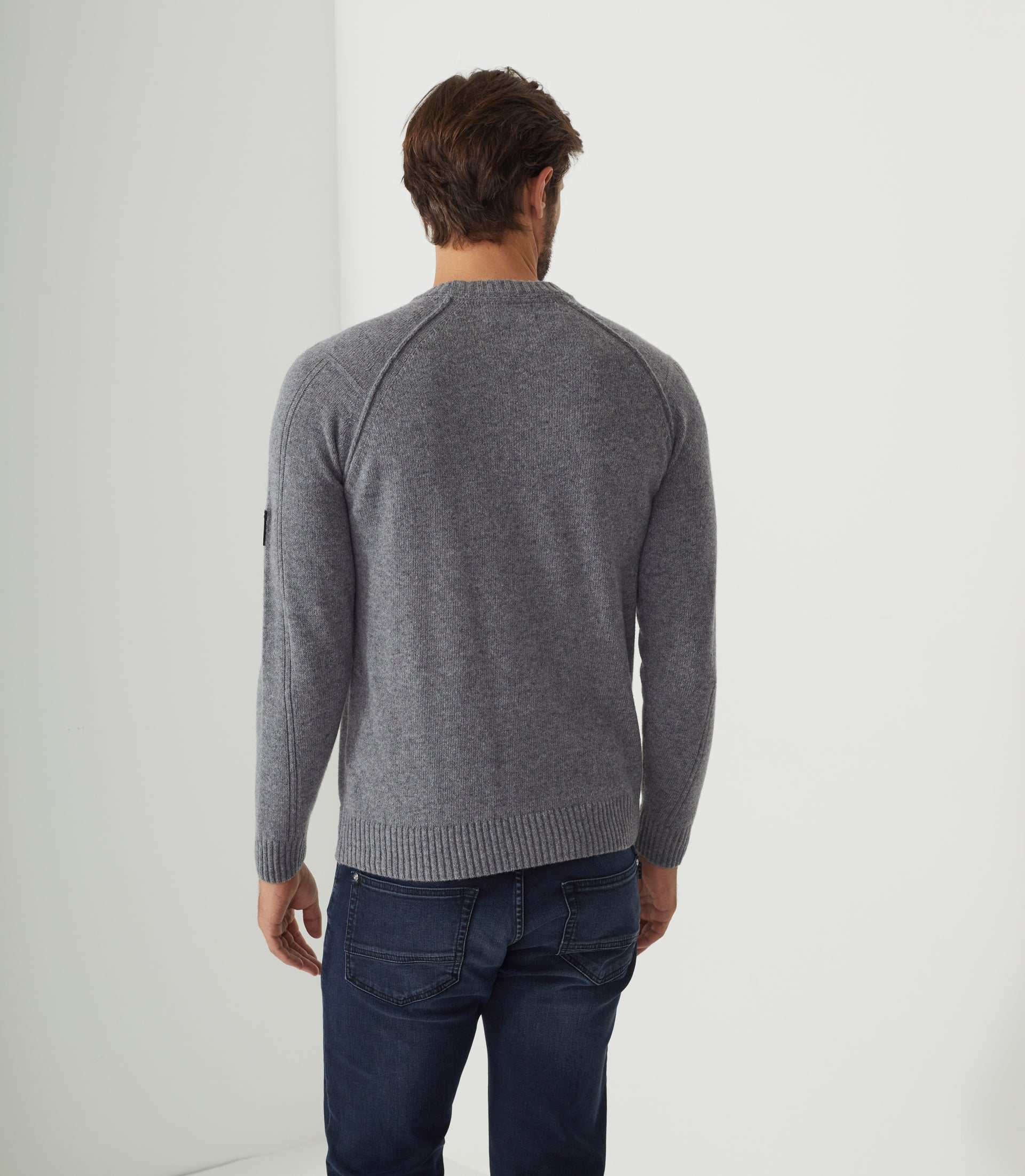 Pull col rond gris "Sofian" - IZAC
