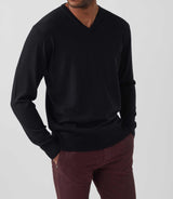 Pull col V noir "Stefano" - IZAC
