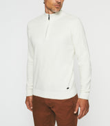 Pull col zippé en coton - cachemire écru BACARY - IZAC