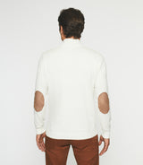 Pull col zippé en coton - cachemire écru BACARY - IZAC