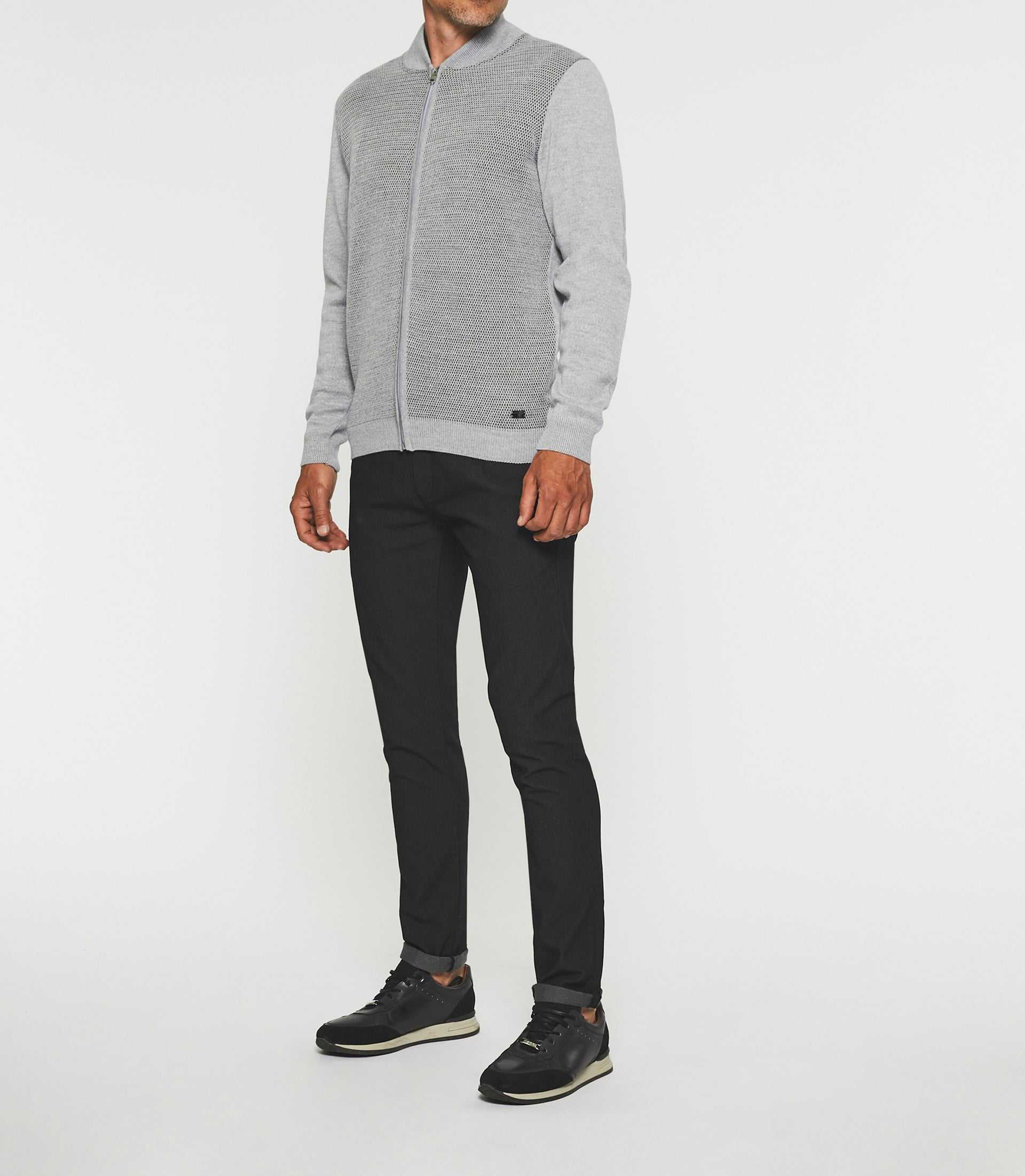 Gilet zippé col teddy gris BAO - IZAC