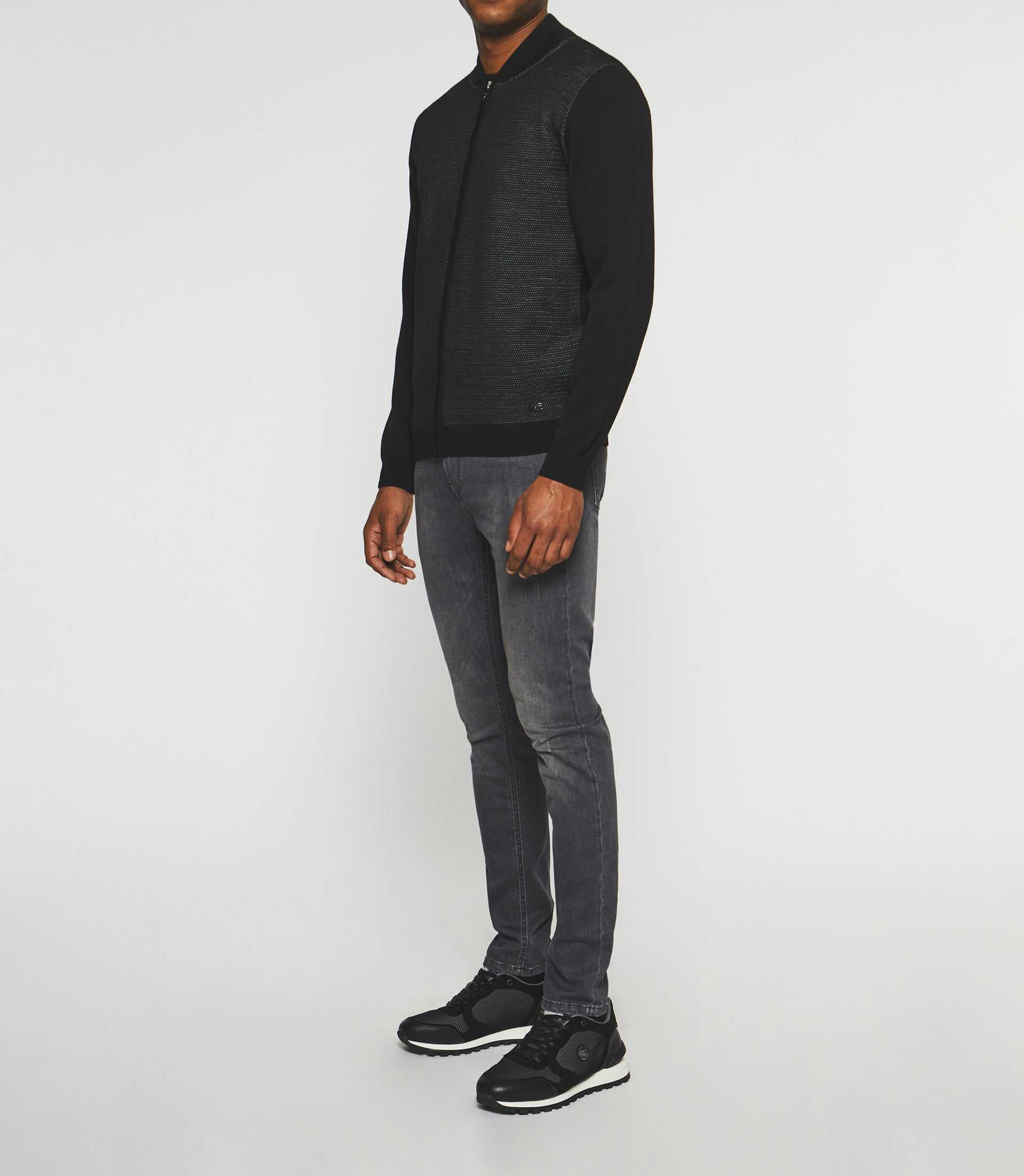 Gilet zippé col teddy noir BAO - IZAC