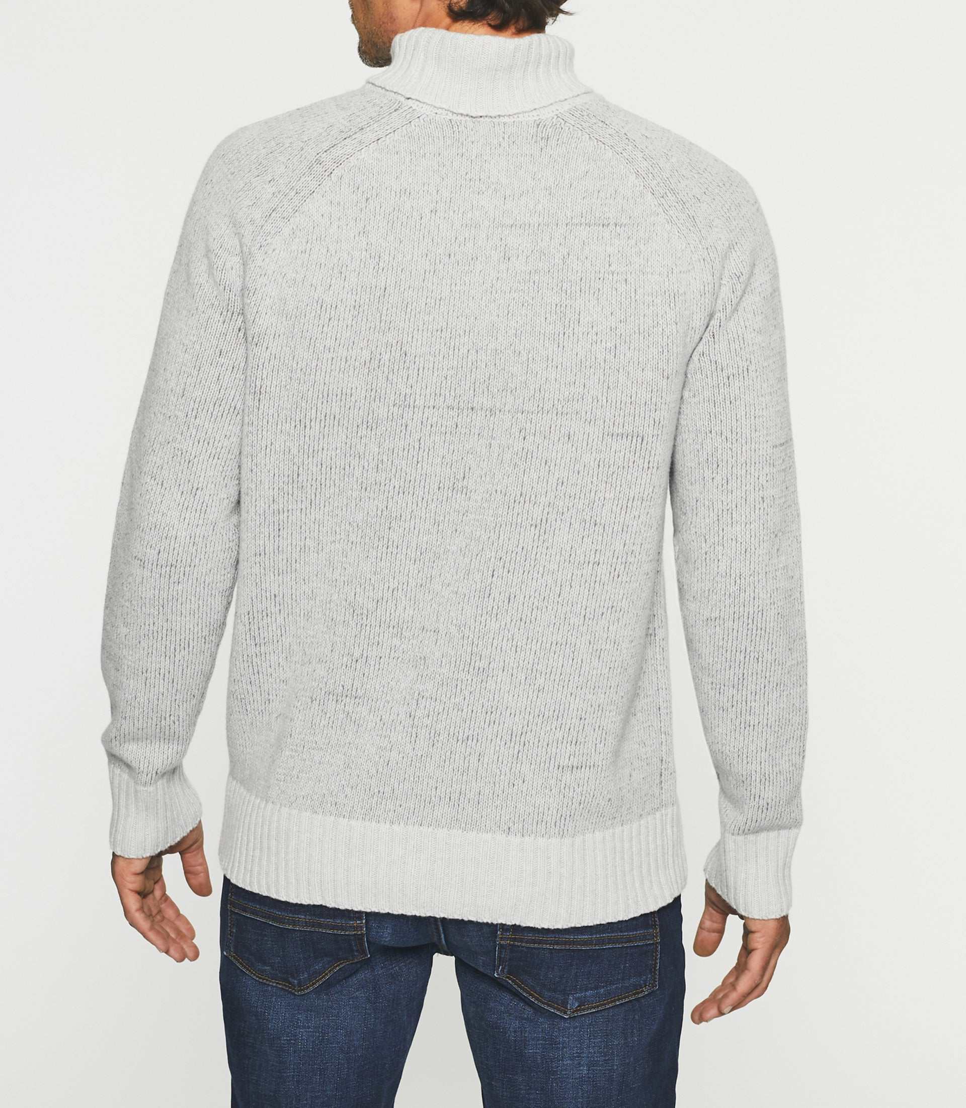 Pull col roulé en laine gris chiné BELMO - IZAC