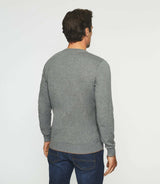 Pull col V en coton - cachemire gris chiné BRENT - IZAC