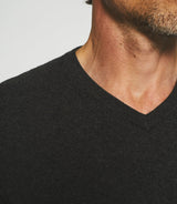 Pull col V en coton - cachemire bleu indigo BRENT - IZAC