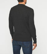 Pull col V en coton - cachemire bleu indigo BRENT - IZAC
