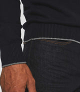 Pull col V en coton - cachemire marine BRENT - IZAC