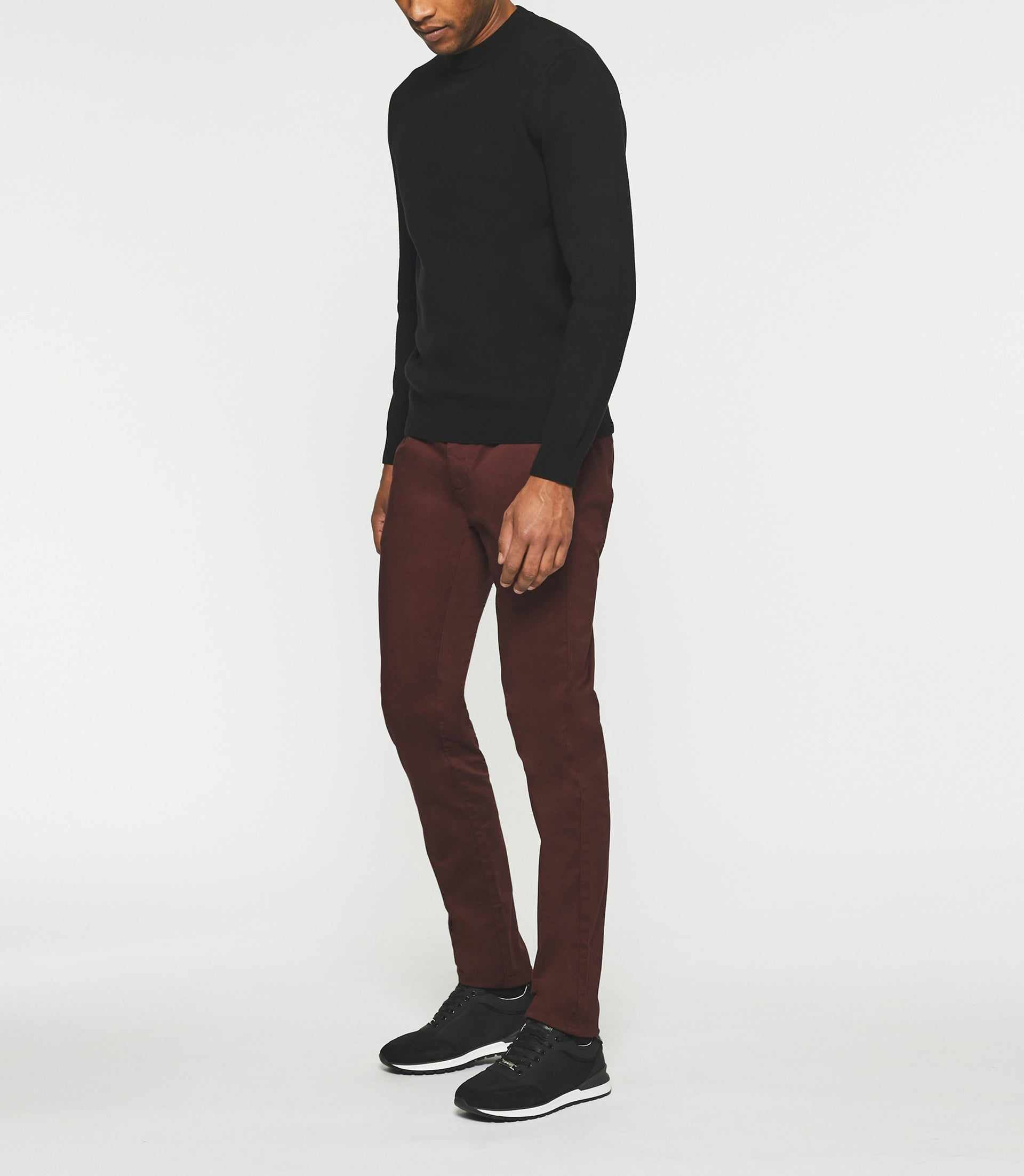 Pull col rond noir BRICE - IZAC