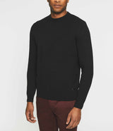 Pull col rond noir BRICE - IZAC