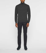 Pull col roulé en laine mérinos gris anthracite BRUNO - IZAC