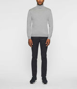 Pull col roulé en laine mérinos gris chiné BRUNO - IZAC