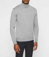 Pull col roulé en laine mérinos gris chiné BRUNO - IZAC