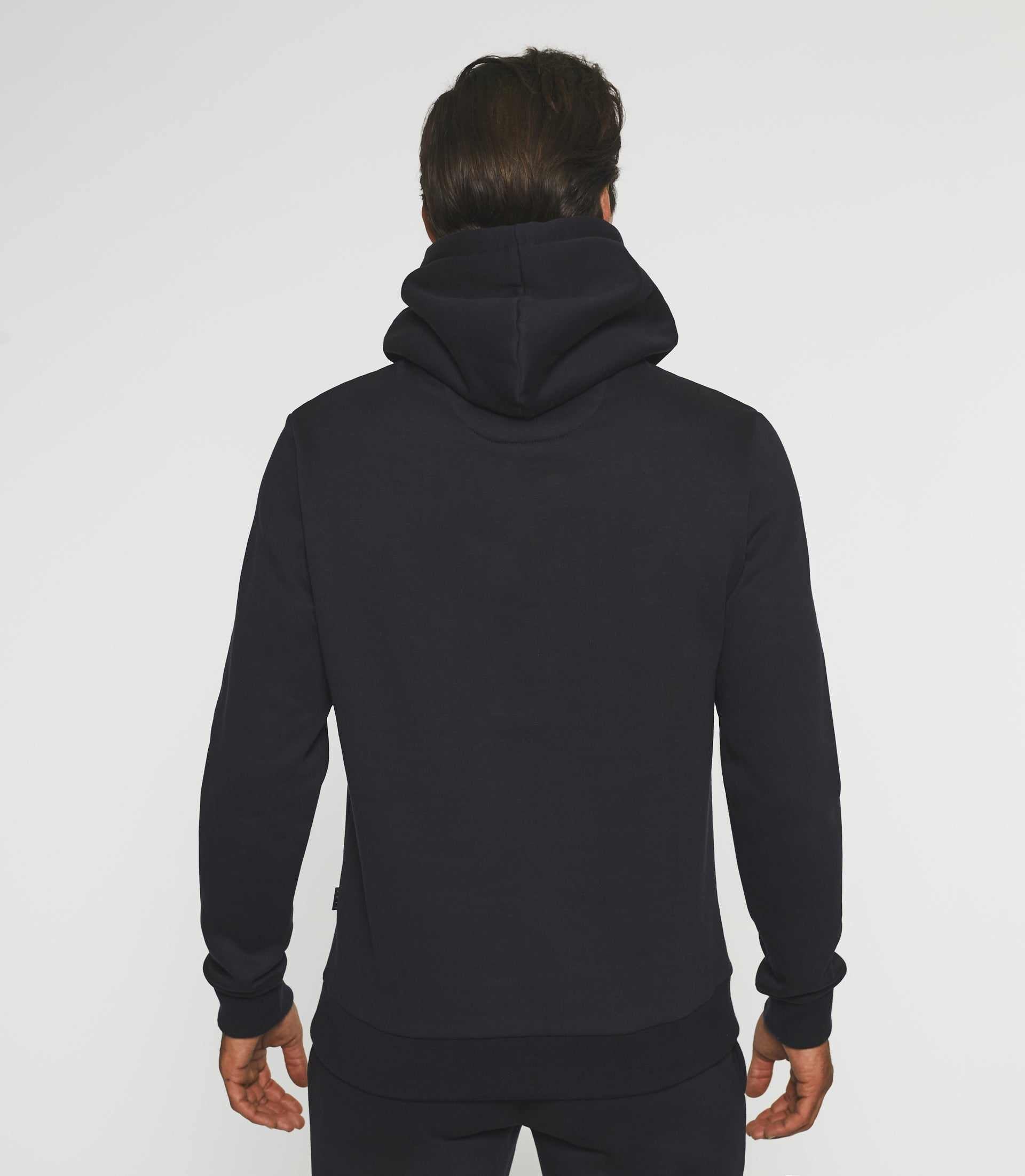 Sweat à capuche uni marine SWBAYA - IZAC