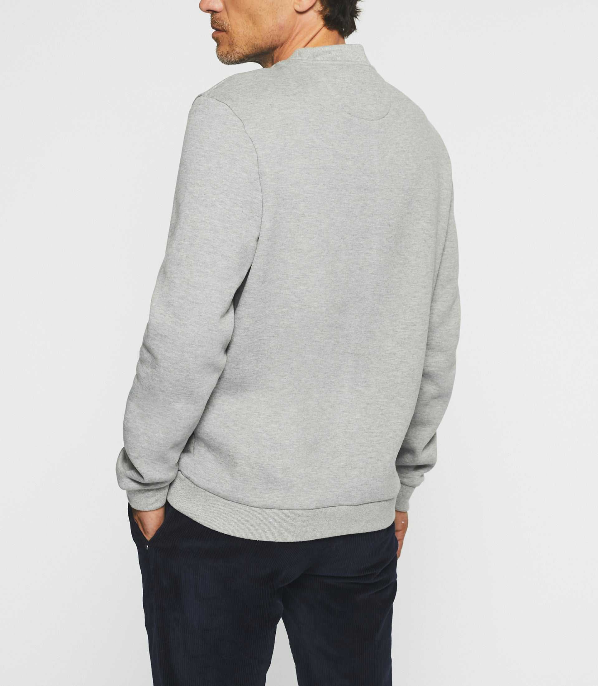Sweat col rond uni gris chiné SWBENJI - IZAC