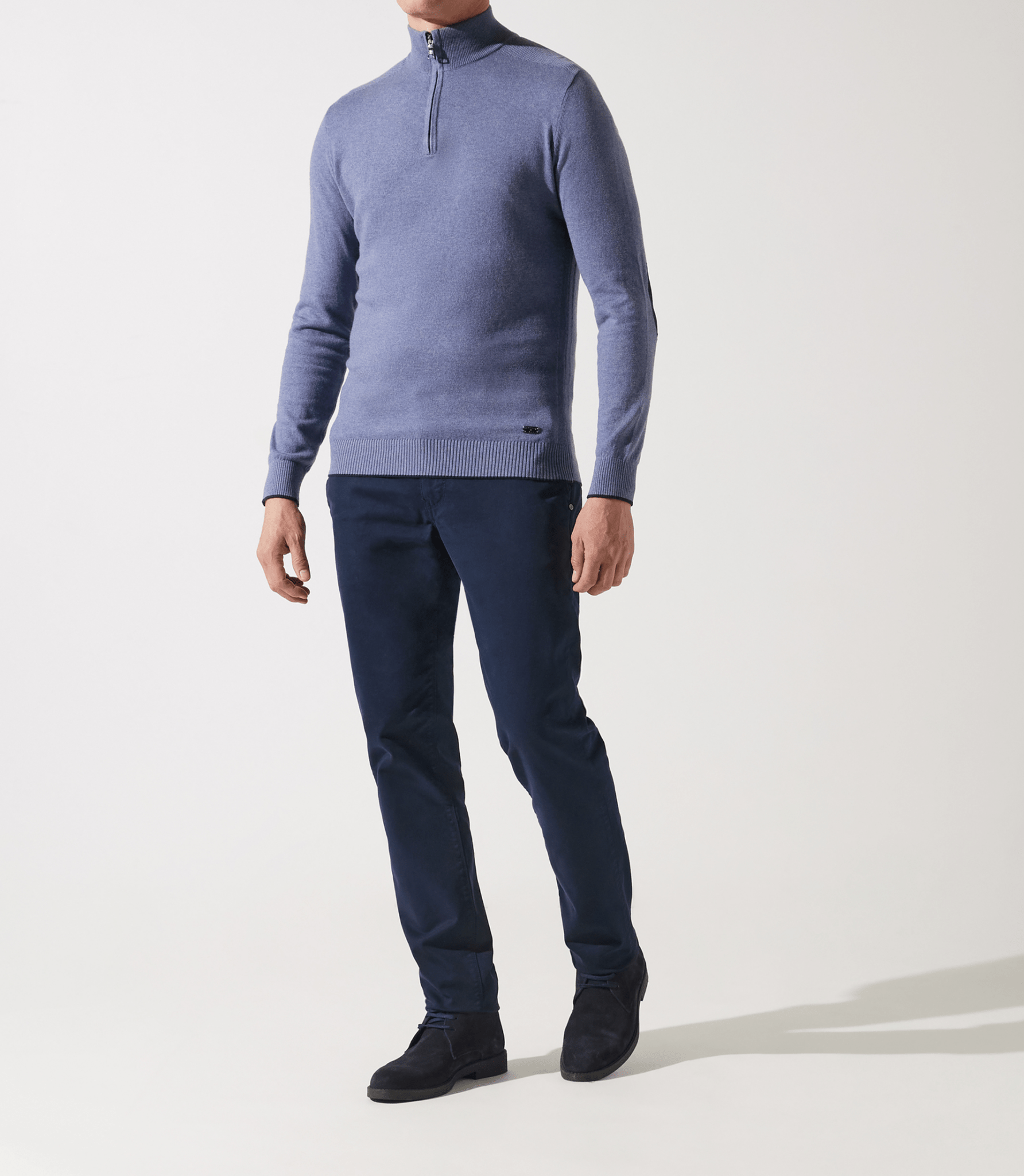 Pull col zippé camionneur indigo - IZAC