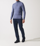 Pull col zippé camionneur indigo - IZAC