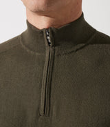 Pull col zippé camionneur kaki - IZAC