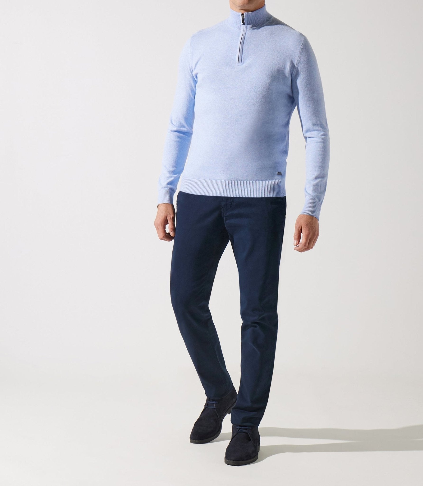 Pull col demi zip bleu ciel - IZAC