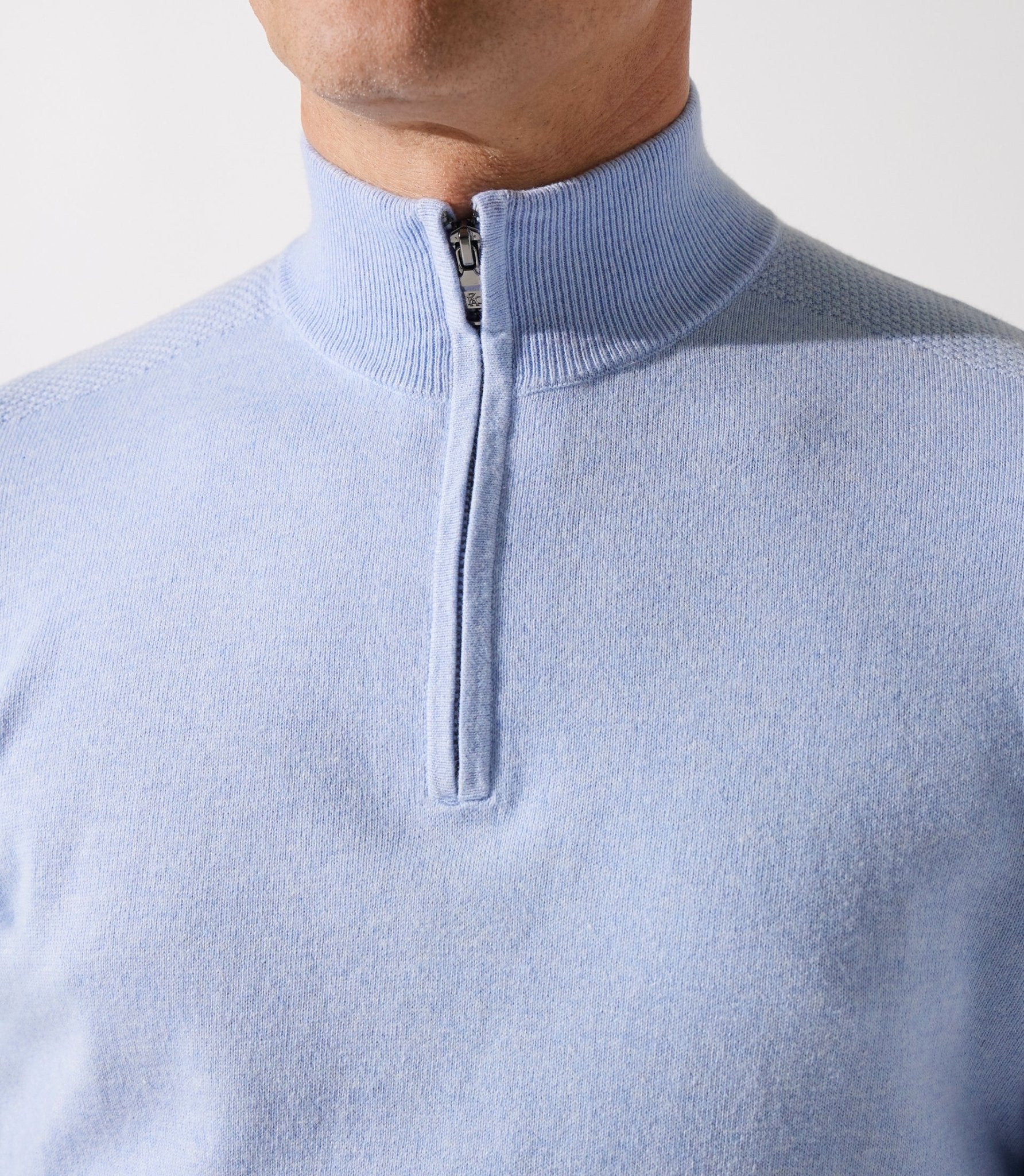 Pull col demi zip bleu ciel - IZAC