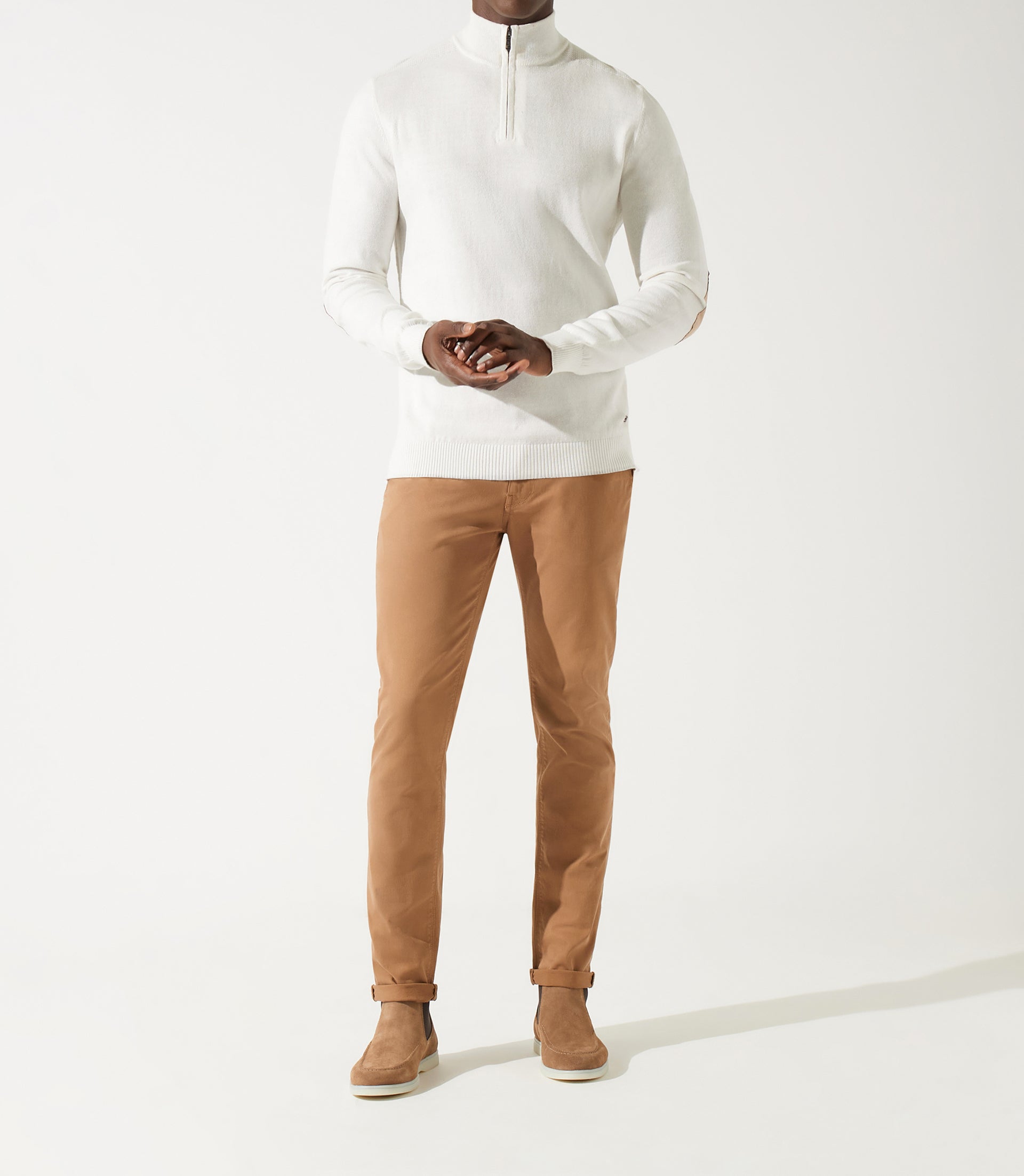 Pull col demi zip écru - IZAC