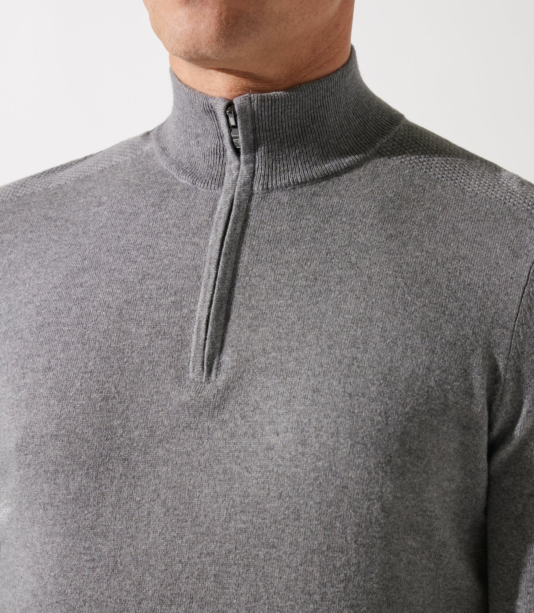 Pull col demi zip gris - IZAC