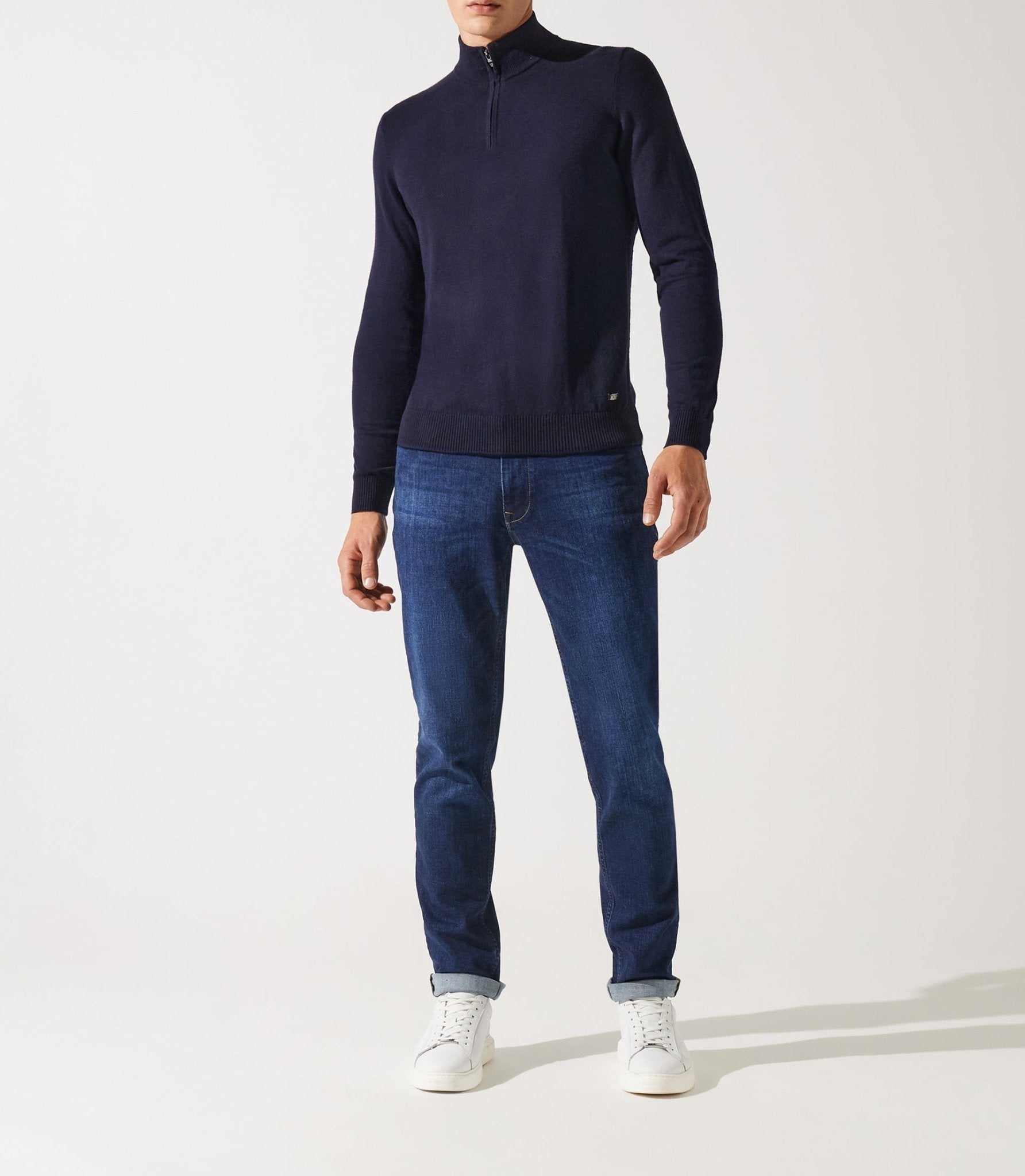 Pull col demi zip marine - IZAC