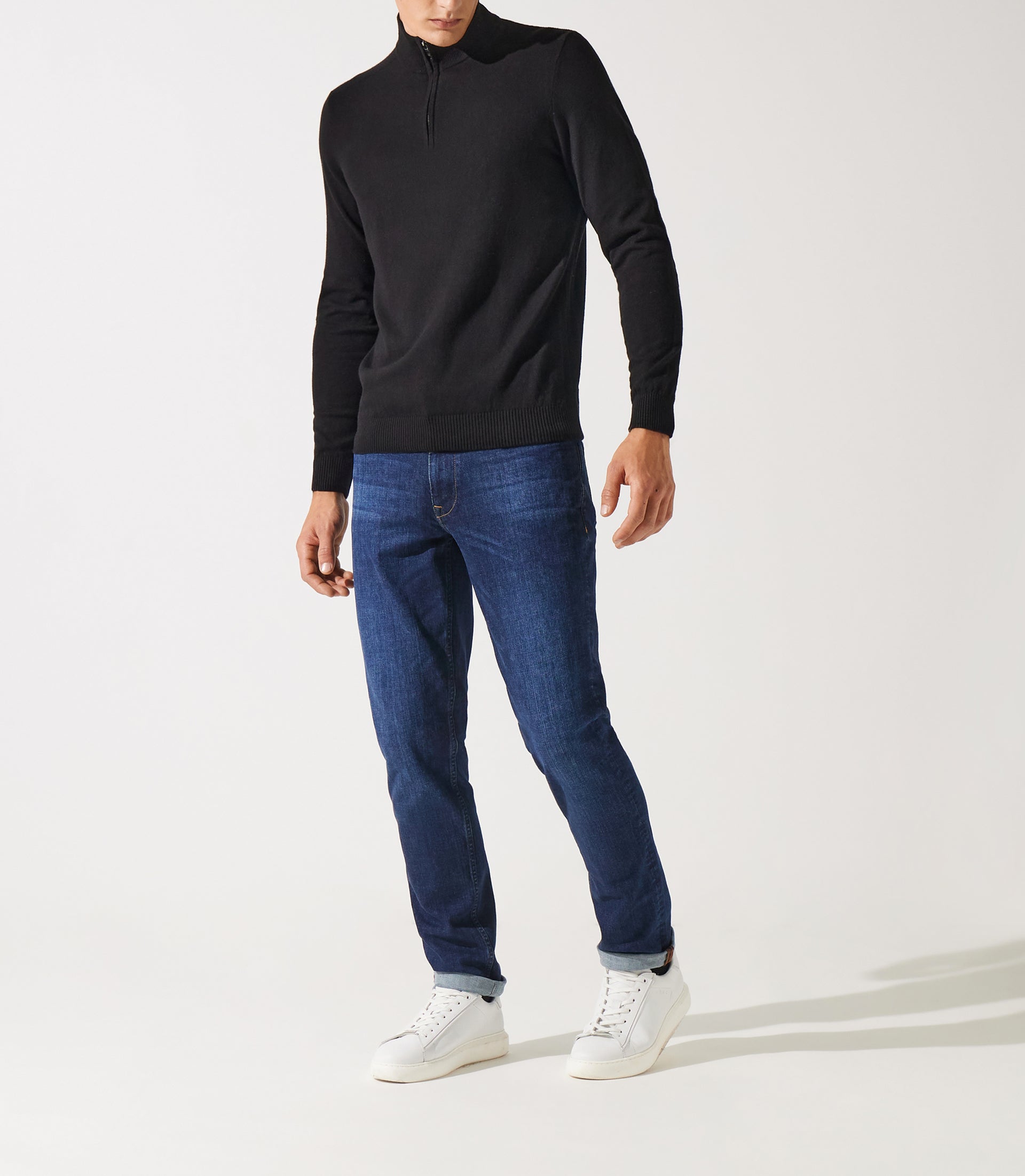 Pull col demi zip noir - IZAC