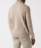 Pull col roulé torsade beige - IZAC