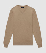 Pull col V beige foncé - IZAC