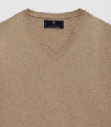 Pull col V beige foncé - IZAC