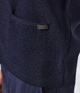 Gilet boutonné sans manches marine en mérinos - IZAC