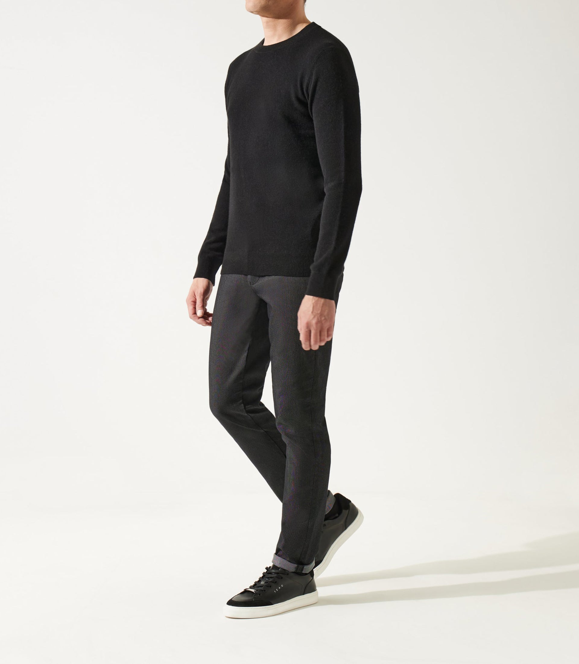 Pull col rond 100% cachemire noir - IZAC