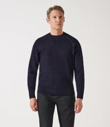 Pull col rond jeux de point marine - IZAC