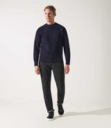 Pull col rond jeux de point marine - IZAC