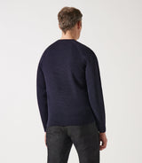 Pull col rond jeux de point marine - IZAC