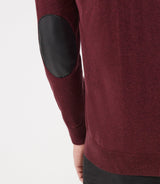 Pull col rond épaule boutonné bordeaux - IZAC